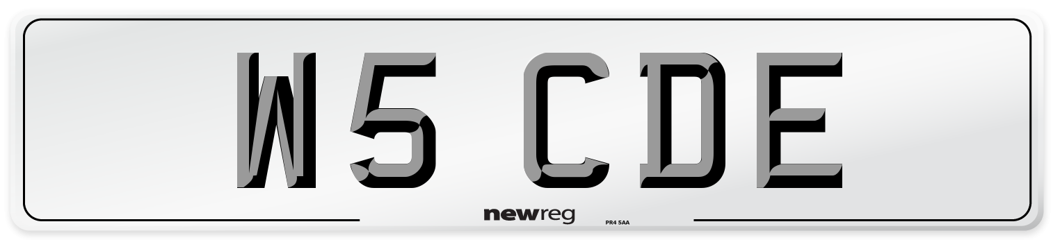 W5 CDE Number Plate from New Reg